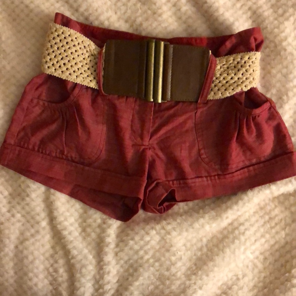 Charlotte Russe shorts with tan belt